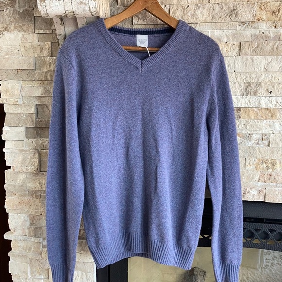 Giasone wool cashmere vneck sweater lavender - Picture 1 of 16